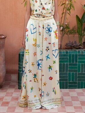 ALEMAIS sidi silk palazzo silk pant